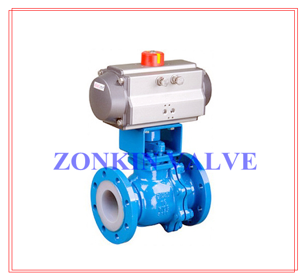 WCB PTFE PFA Linied Ball Valve 2 1/2 Inch 4 PN16 Class 150