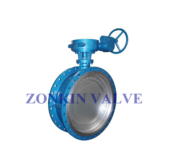 High Temperature Pressure Double Flange Butterfly Valve Cast Iron WCB SS With Actuator