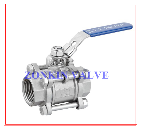 SS WCB 3PC Threaded Ball Valve BSP BSPT NPT 1000 WOG