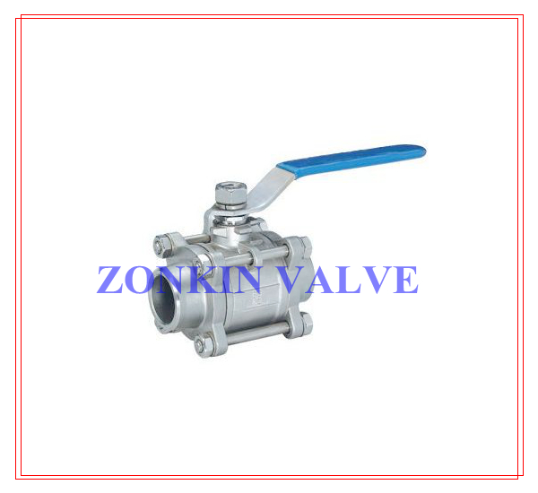 3PC BW Butt Welded Ball Valve DN25 DN40 DN50 PN16