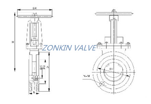 Knife Gate Valve Drawing