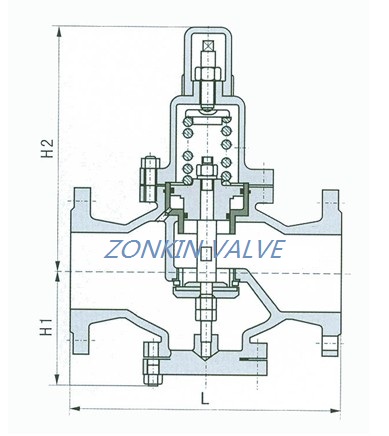 Diaphragm Type Pressure Reducing Valve Drawingg