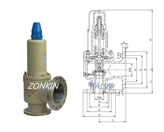 Spring Loaded Full Lift Safety Valve Drawing